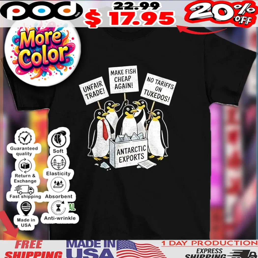 Donald Trump penguins protest against Tariffs funny shirt