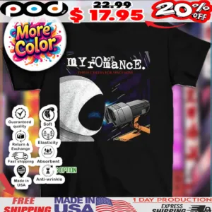 EVE and Wall-E X My Chemical Romance My Robot Romance three cheers for space love shirt
