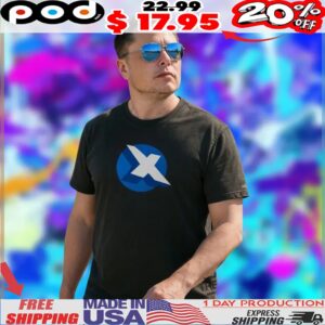 Elon Musk Wearing Retro X com Logo Shirt