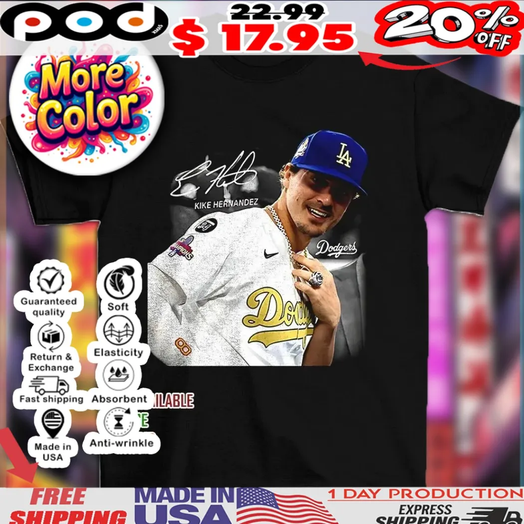 Enrique Hernandez Los Angeles Dodgers Home Run MLB baseball player signature shirt