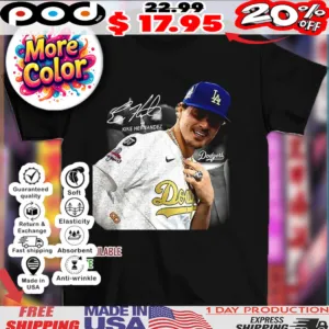 Enrique Hernandez Los Angeles Dodgers Home Run MLB baseball player signature shirt