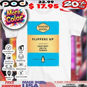 Flippers up penguin book shirt