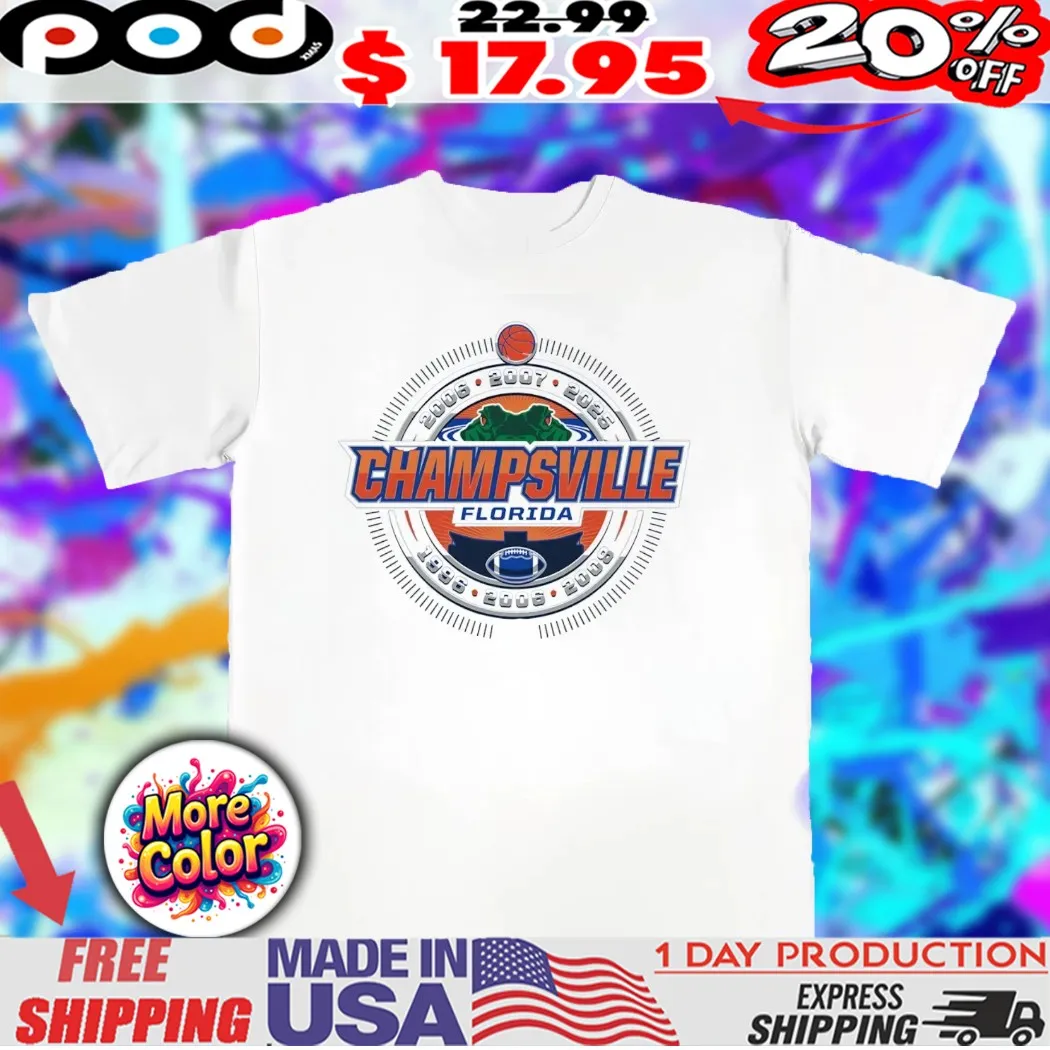 Florida Gators Champsville 6-time logo shirt