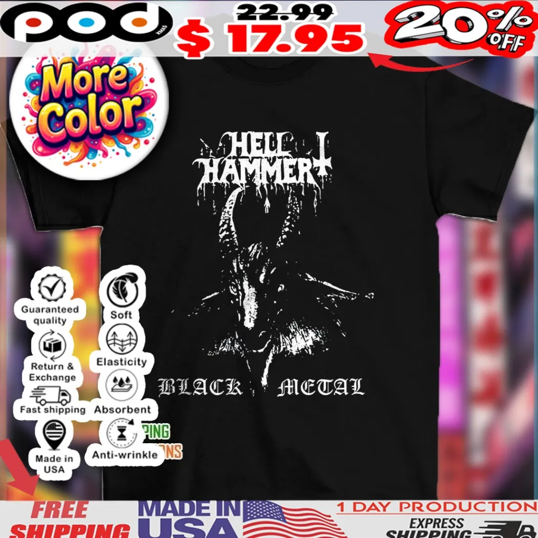 Goat Hell hammer black metal shirt