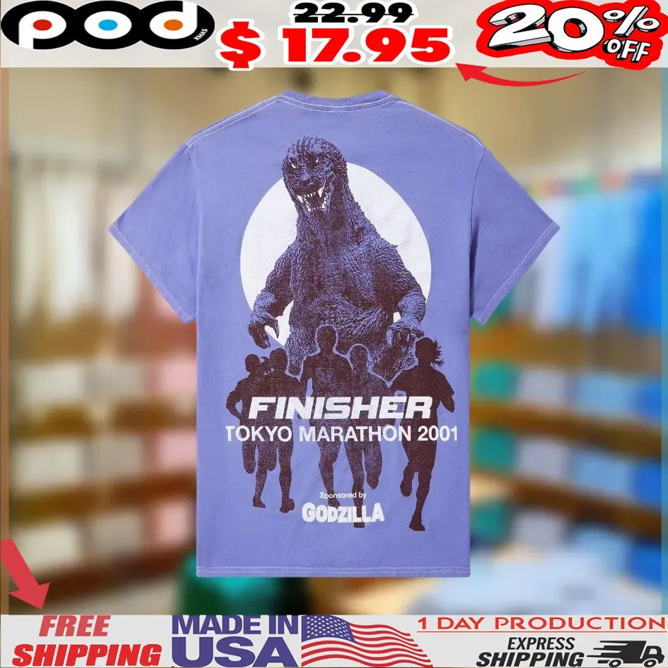 Godzilla Finisher tokyo marathon 2001 retro Shirt