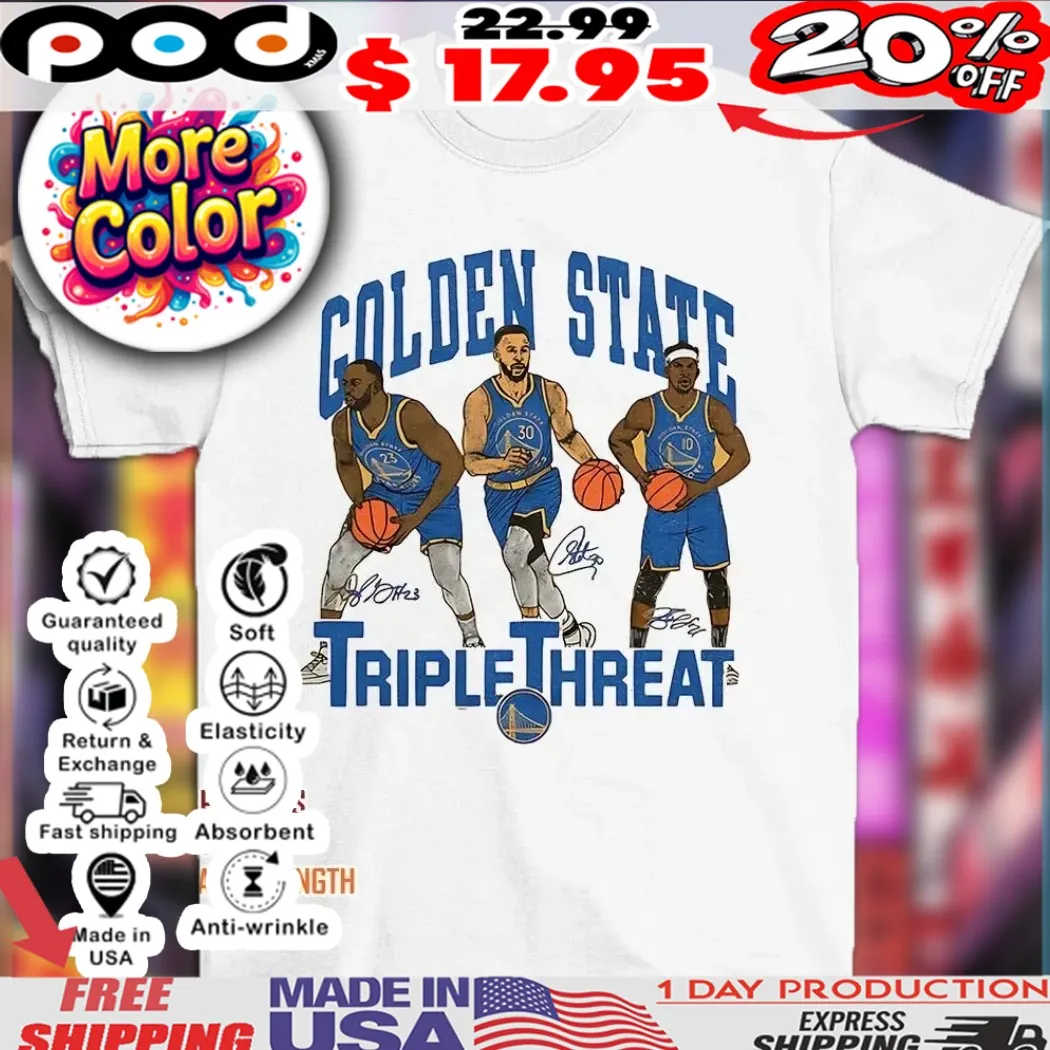 Golden State Warriors triple threat Draymond Green Stephen Curry Jimmy Butler III signature vintage shirt