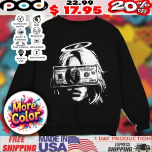 Hundred big face head portrait typographic graphic shirt