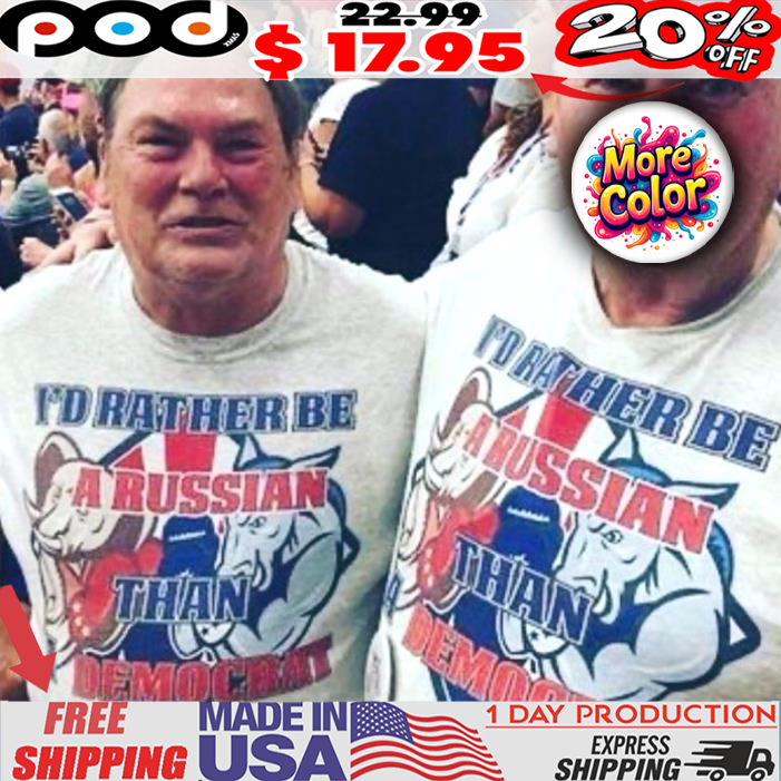 I'd Rather Be A Russian Than Democrat Buffalo and Elephant Shirt 1 I'd Rather Be A Russian Than Democrat Buffalo and Elephant Shirt