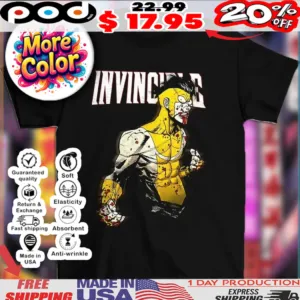 Invincible comics anime graphic shirt