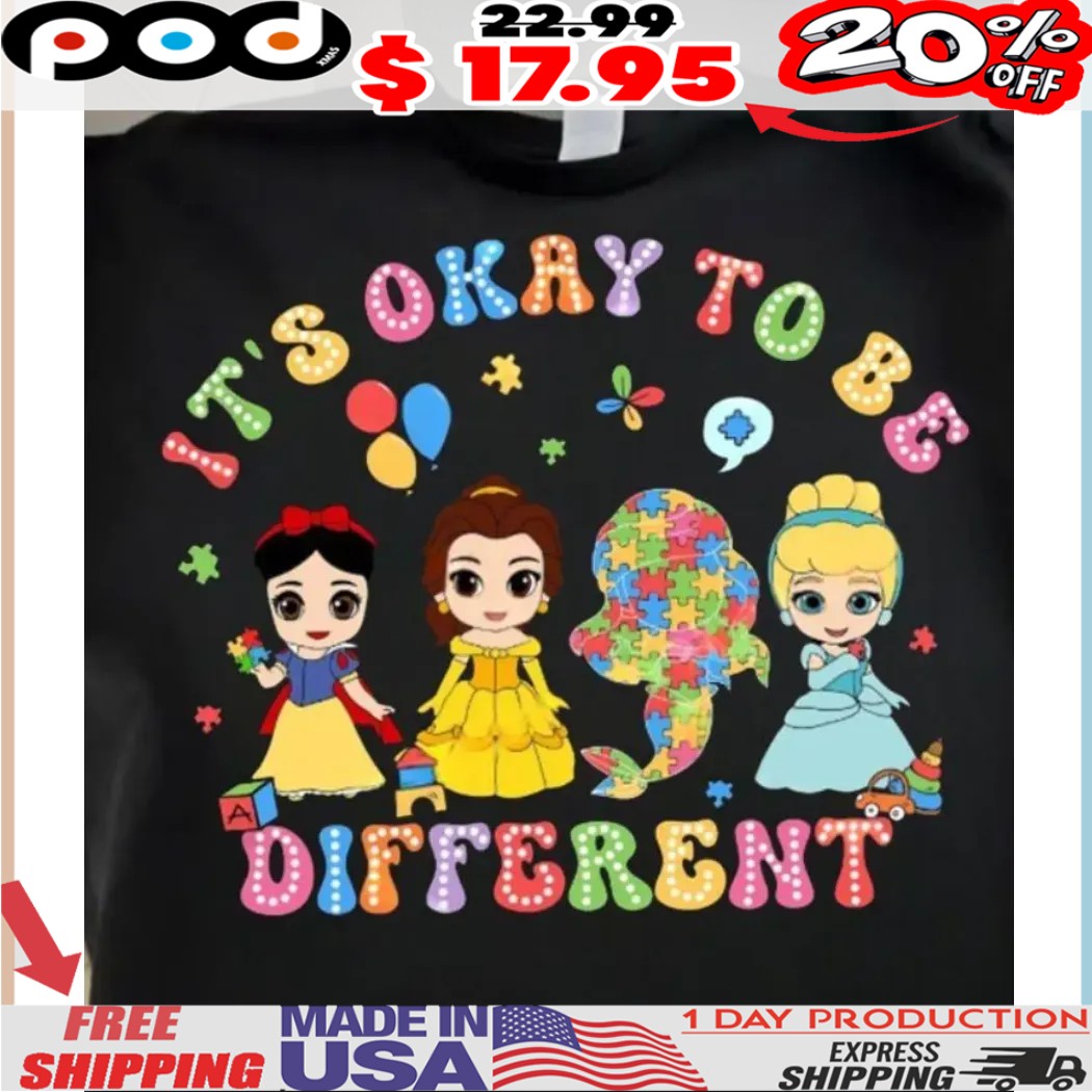 It's Okay To Be Different Princess Puzzle Dolphin Autism Awareness Shirt It's Okay To Be Different Princess Puzzle Dolphin Autism Awareness Shirt