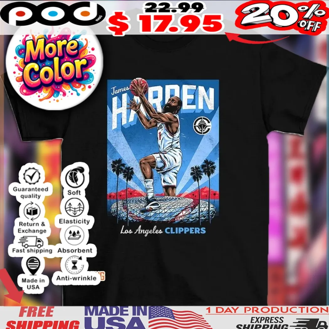James Harden Los Angeles Clippers Skyline Dunk Pose shirt