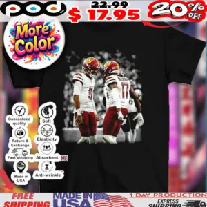 Jayden Daniels and Terry Mclaurin Washington face to face Commanders NFL football players graphic shirt