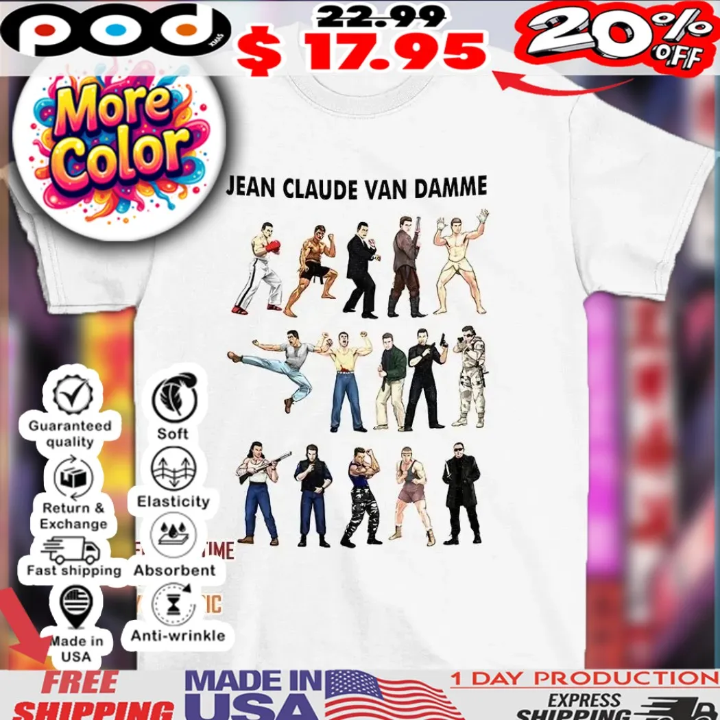 Jean claude van damme poses shirt