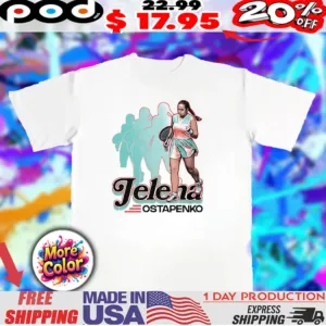 Jelena Ostapenko tennis player cartoon retro shirt