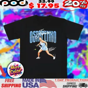 Jelena Ostapenko tennis player name signature cartoon shirt