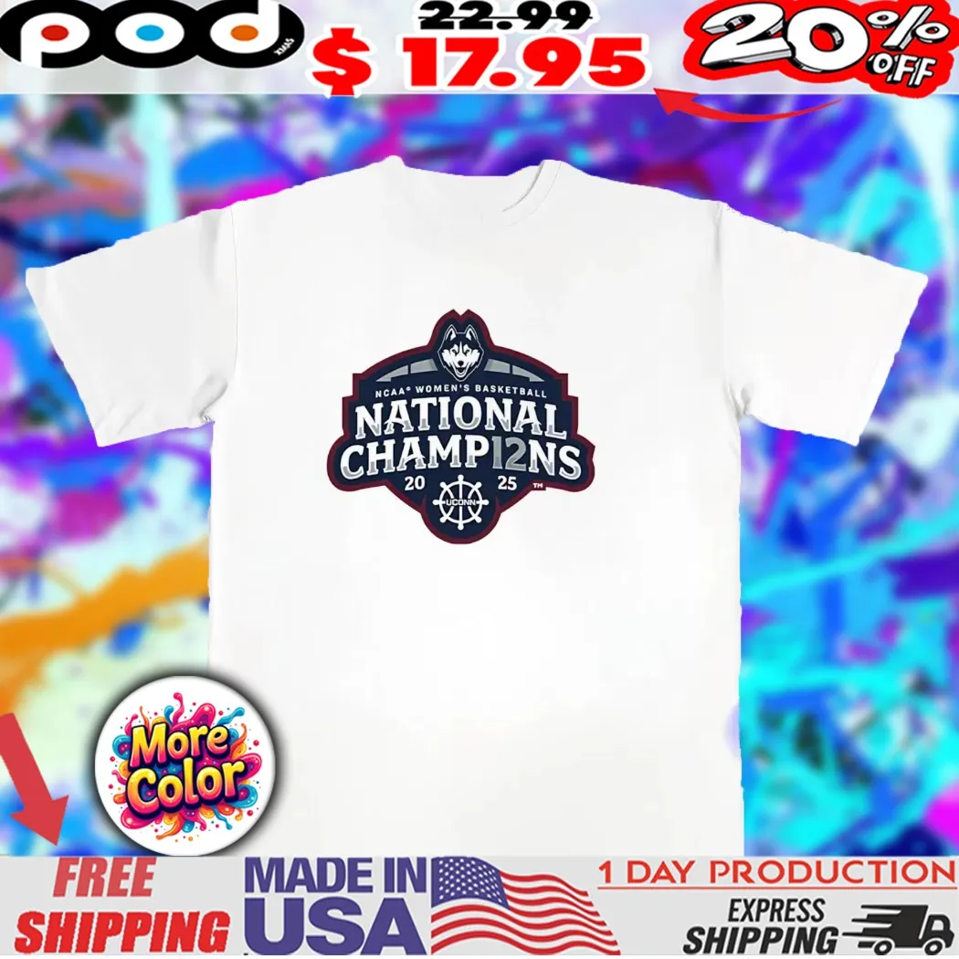 Logo UConn Huskies 2025 NCAA March Madness National Champions shirt