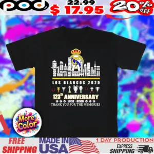Los Blancos 2025 123th Anniversary 1902 2025 thank you for memories shirt