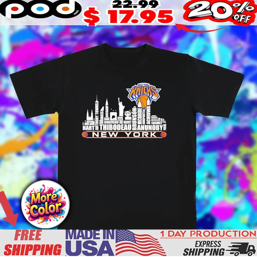 New York Knicks player name city skyline 2025 shirt New York Knicks player name city skyline 2025 shirt