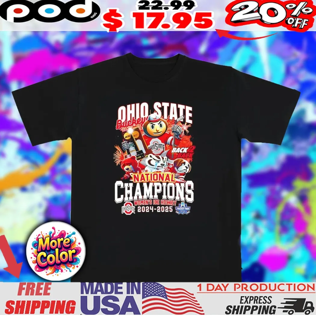 Ohio State Buckeyes Back To Back National Champions Ice Hockey 2024 2025 shirt