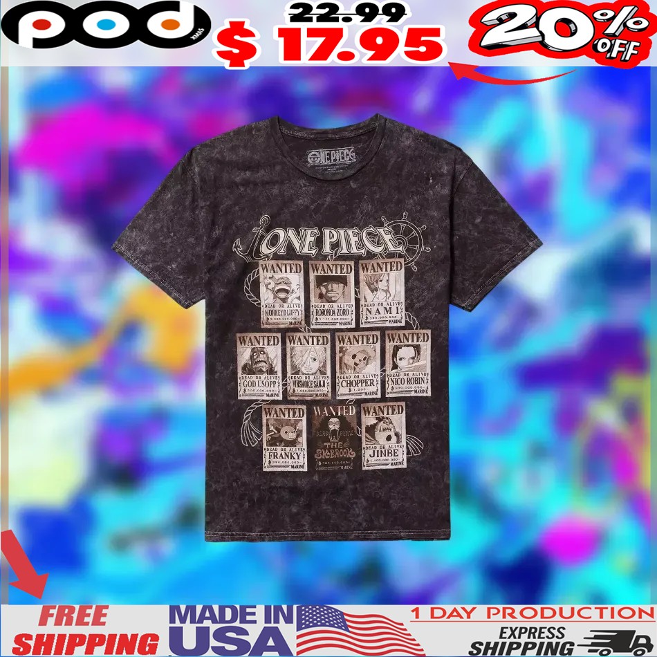 One Piece Wanted Posters Straw Hat Pirates Luffy, Zoro, Nami, Sanji And More Anime Shirt One Piece Wanted Posters Straw Hat Pirates Luffy, Zoro, Nami, Sanji And More Anime Shirt