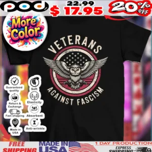 Owl veterans against fascism vintage shirt