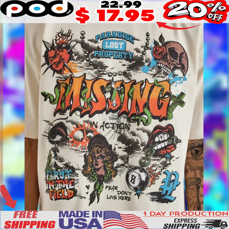 Paradise Lost Graffiti Missing First In The Field Fear Don't Live Here Collage Shirt