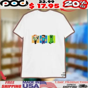 Playera Minecraft Alex Steve Y Creeper Shirt