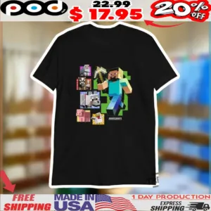 Popgear Boys Minecraft Mini Mobs Steve Shirt