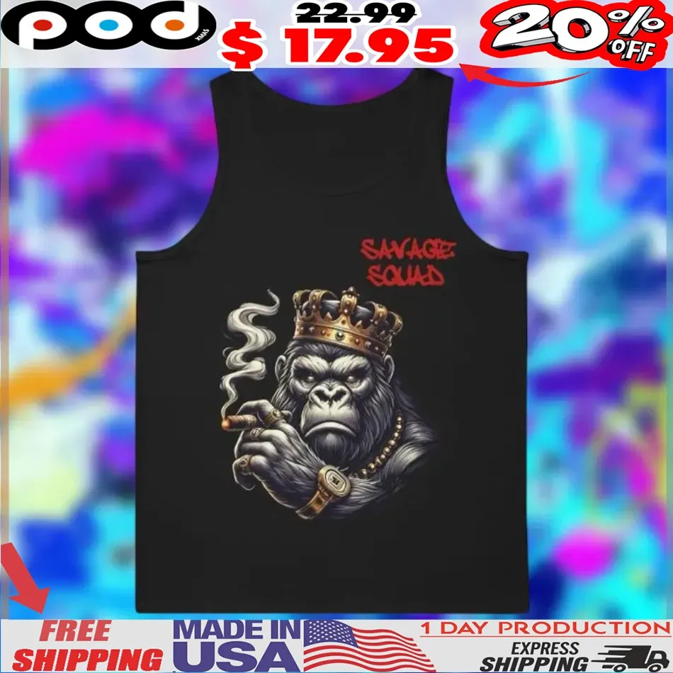 SAVAGE SOLIAD Gorilla Smoking A Cigar Smoker Power Animal Streetwear Shirt