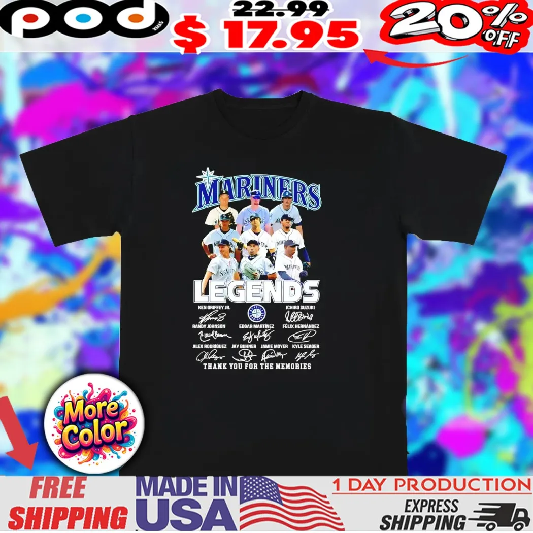 Seattle Mariners legends thank you for the memories collage signature shirt Seattle Mariners legends thank you for the memories collage signature shirt