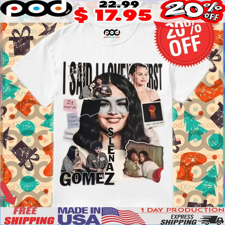 Selena Gomez Benny Blanco I Said I Love You First Album Collage Photo Vintage Shirt
