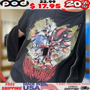 Shadow the Hedgehog vs Sonic Death Metal Vintage Shirt with Guns