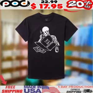 Skeleton Coffee Reading The Gay Agenda Book Shirt