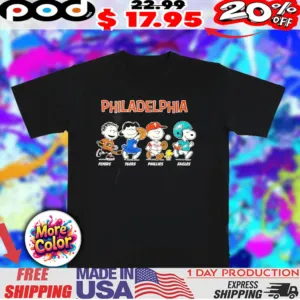 Snoopy Peanuts Philadelphia Sports Characters Abbey Road shirt