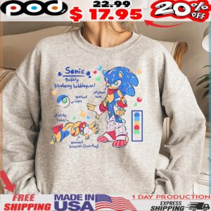 Sonic The Hedgehog Bubbly Blueberry Bubblegum Shirt