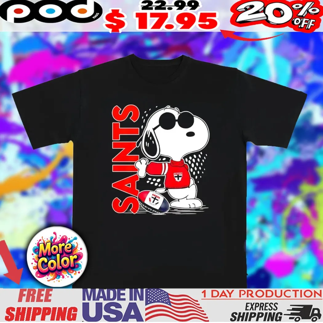 St Kilda Saints Snoopy player sport shirt St Kilda Saints Snoopy player sport shirt