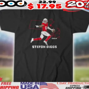 Stefon Diggs New England Patriots State Star Map Shirt