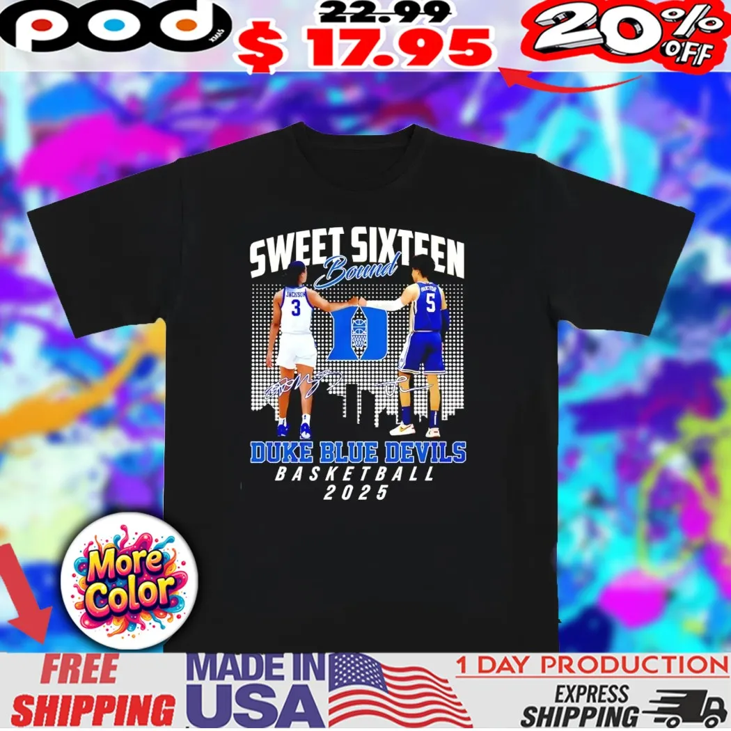 Sweet Sixteen Duke Blue Devils Men’s basketball 2025 city skyline signature shirt