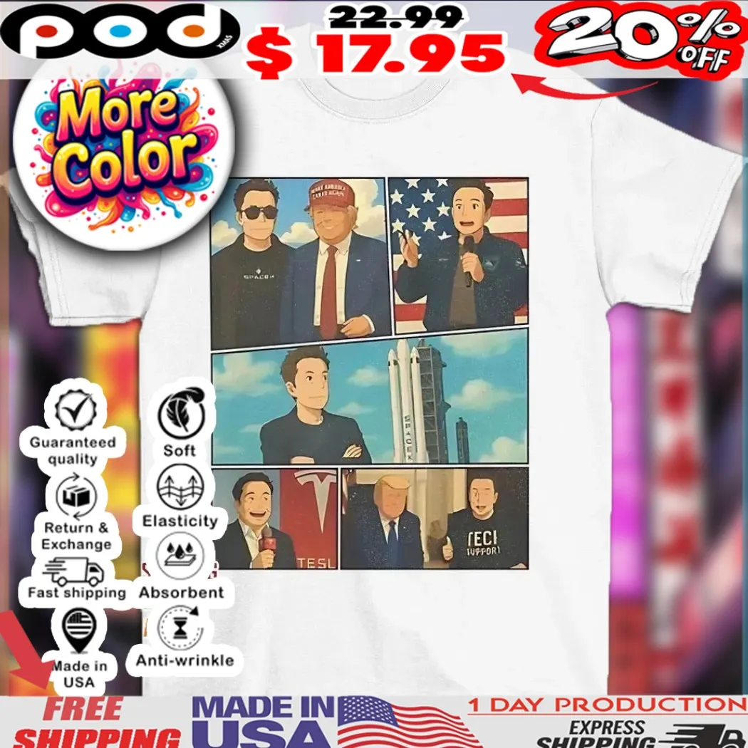 Trump and Elon Musk SpaceX visionary and political encounters vintage cartoon shirt Trump and Elon Musk SpaceX visionary and political encounters vintage cartoon shirt