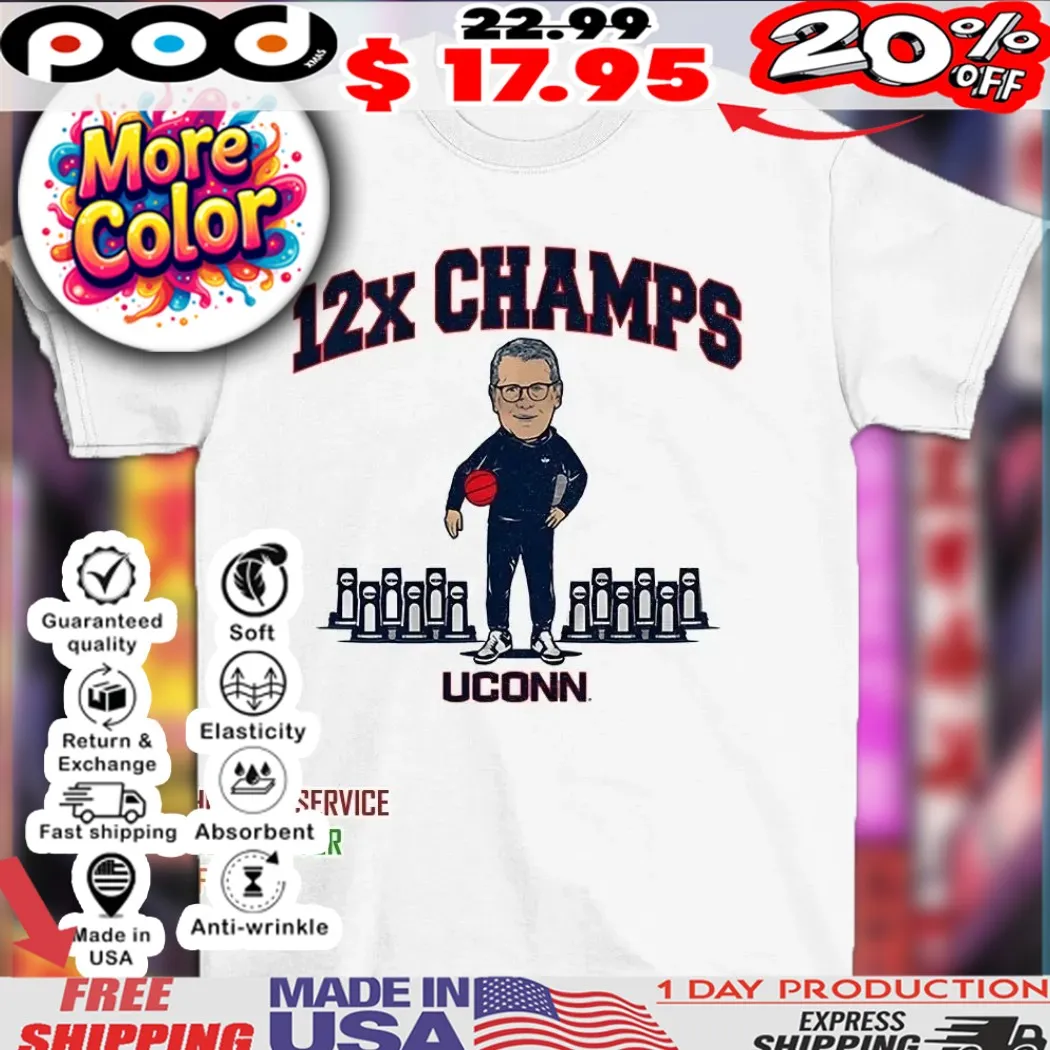 UConn Huskiers Basketball Geno Auriemma 12x Champ Chibi shirt