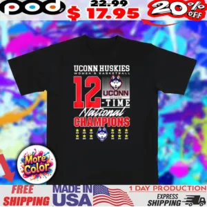 UConn Huskies Women’s Basketball 12 Time National Champions 2025 Star shirt
