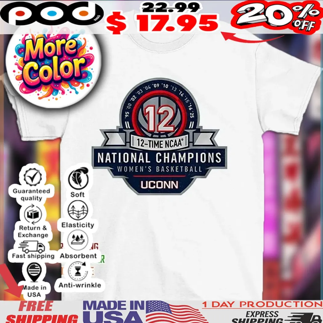 UConn Women’s Basketball 12x NCAA Champions Logo shirt