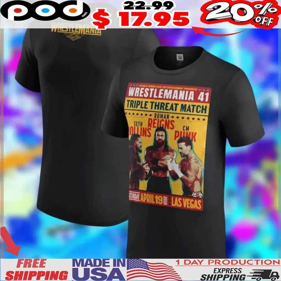WWE WrestleMania 41 3 Way Match Vintage 2025 Shirt