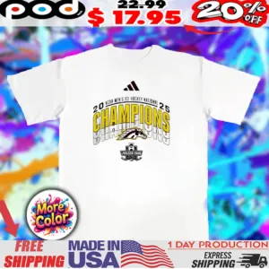 Western Michigan Broncos 2025 National Men's Hockey Champions Frozen Four Logo shirt