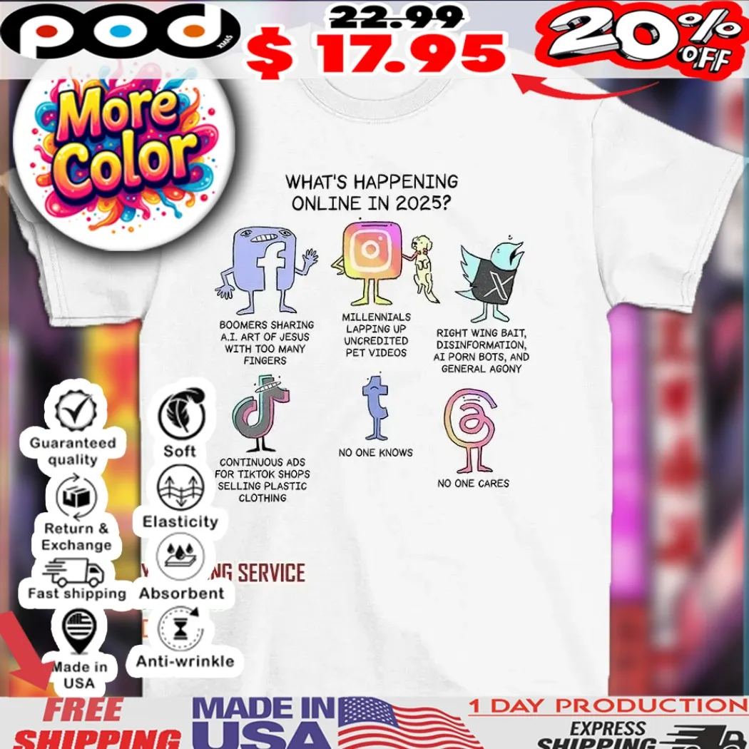 What’s happening online in 2025 social network icon shirt