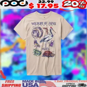 Wildlife Of Japan Animal Infographic Vintage 2025 Shirt