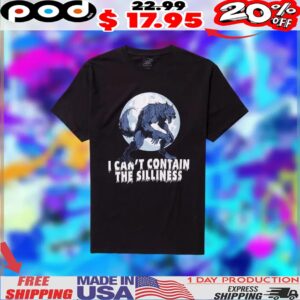 Wolf Can't Contain Silliness Moon Shirt