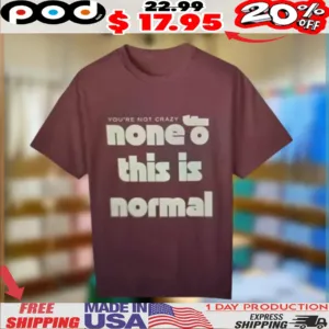 YOU'RE NOT CRAZY none of this is normal shirt