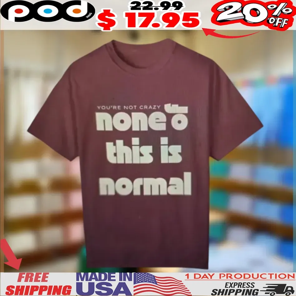 YOU'RE NOT CRAZY none of this is normal shirt