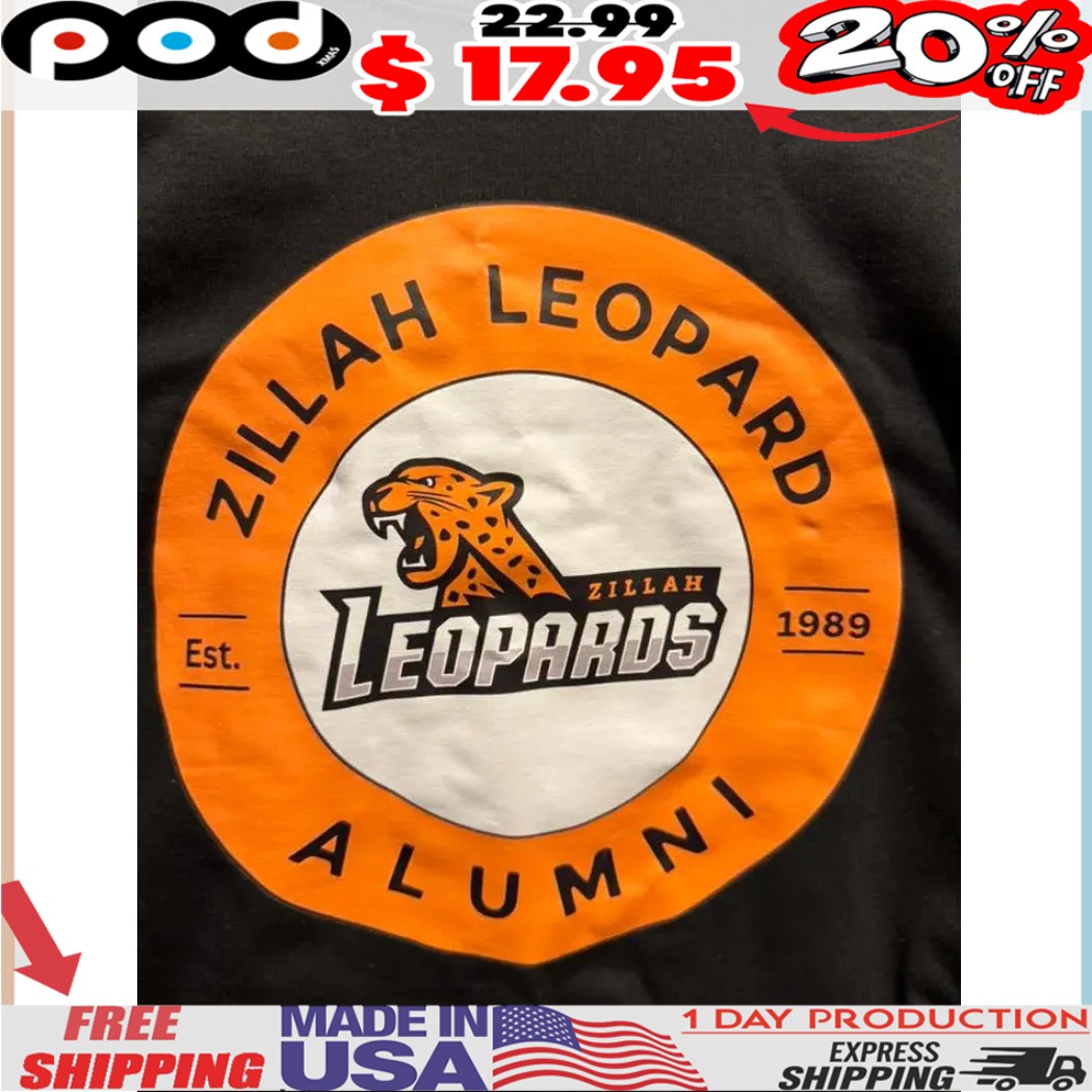 Zillah Leopard Alumni Est 1989 LOGO Shirt Zillah Leopard Alumni Est 1989 LOGO Shirt